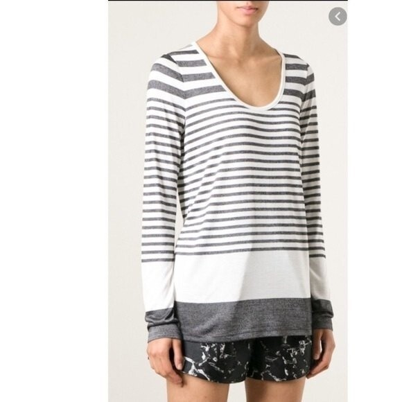 Vince Striped Variegated Long Sleeve Top L - Picture 2 of 11